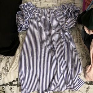 Stripped blue and white dress